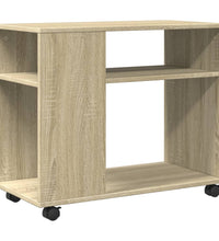 Beistelltisch mit Rollen Sonoma Eiche 70x35x60 cm Holzwerkstoff