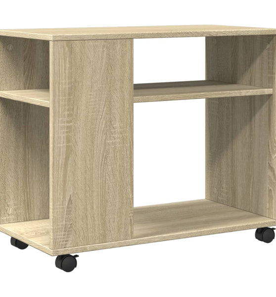 Beistelltisch mit Rollen Sonoma Eiche 70x35x60 cm Holzwerkstoff