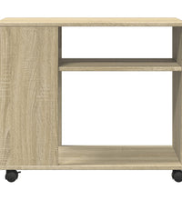 Beistelltisch mit Rollen Sonoma Eiche 70x35x60 cm Holzwerkstoff