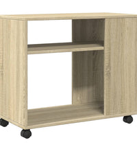 Beistelltisch mit Rollen Sonoma Eiche 70x35x60 cm Holzwerkstoff