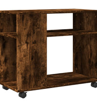 Beistelltisch mit Rollen Räuchereiche 70x35x60 cm Holzwerkstoff