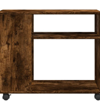 Beistelltisch mit Rollen Räuchereiche 70x35x60 cm Holzwerkstoff