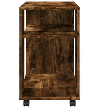 Beistelltisch mit Rollen Räuchereiche 70x35x60 cm Holzwerkstoff