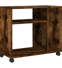 Beistelltisch mit Rollen Räuchereiche 70x35x60 cm Holzwerkstoff