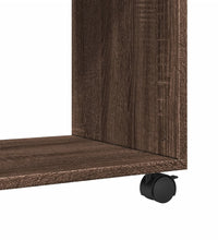 Beistelltisch mit Rollen Braun Eiche 70x35x60 cm Holzwerkstoff