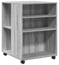 Beistelltisch mit Rollen Grau Sonoma 55x60x78 cm Holzwerkstoff