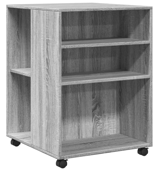 Beistelltisch mit Rollen Grau Sonoma 55x60x78 cm Holzwerkstoff