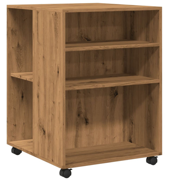 Beistelltisch mit Rollen Artisan-Eiche 55x60x78cm Holzwerkstoff