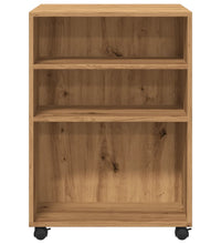 Beistelltisch mit Rollen Artisan-Eiche 55x60x78cm Holzwerkstoff