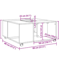 Couchtisch Sonoma-Eiche 80x80x40 cm Holzwerkstoff