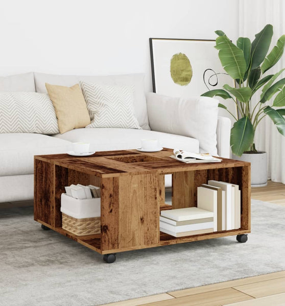 Couchtisch Altholz-Optik 80x80x40 cm Holzwerkstoff