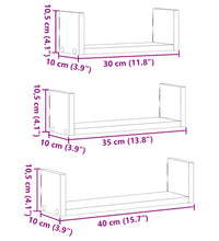 Wandregal 3 Stk. Sonoma-Eiche Holzwerkstoff