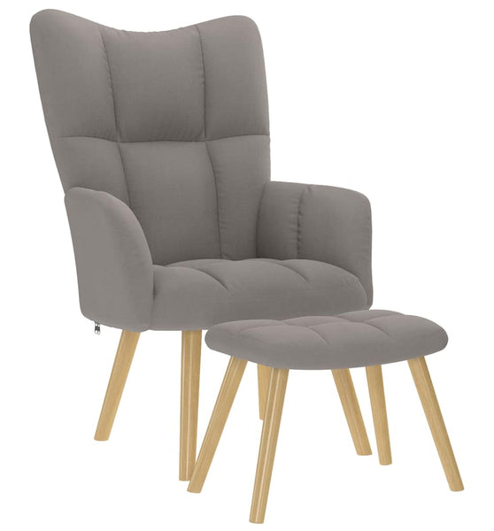 Relaxsessel mit Hocker Taupe Stoff