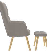 Relaxsessel mit Hocker Taupe Stoff