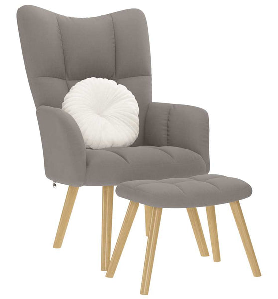 Relaxsessel mit Hocker Taupe Stoff