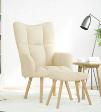 Relaxsessel mit Hocker Creme Stoff