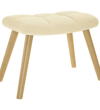 Relaxsessel mit Hocker Creme Stoff