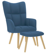 Relaxsessel mit Hocker Blau Stoff