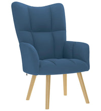 Relaxsessel mit Hocker Blau Stoff