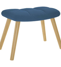 Relaxsessel mit Hocker Blau Stoff