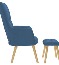 Relaxsessel mit Hocker Blau Stoff