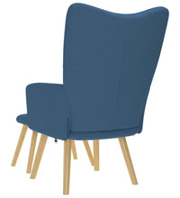 Relaxsessel mit Hocker Blau Stoff