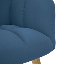 Relaxsessel mit Hocker Blau Stoff