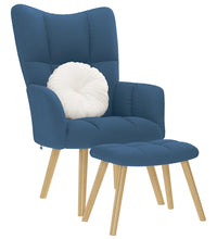 Relaxsessel mit Hocker Blau Stoff