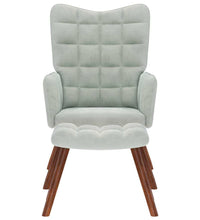 Relaxsessel mit Hocker Hellgrau Samt