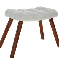 Relaxsessel mit Hocker Hellgrau Samt