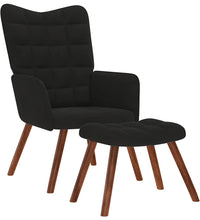 Relaxsessel mit Hocker Schwarz Samt