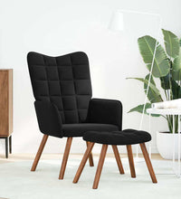 Relaxsessel mit Hocker Schwarz Samt