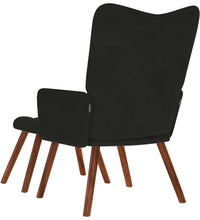 Relaxsessel mit Hocker Schwarz Samt