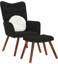 Relaxsessel mit Hocker Schwarz Samt