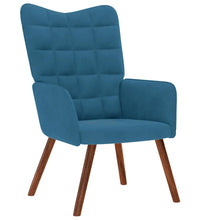 Relaxsessel mit Hocker Blau Samt