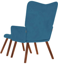 Relaxsessel mit Hocker Blau Samt