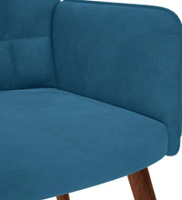 Relaxsessel mit Hocker Blau Samt