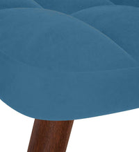 Relaxsessel mit Hocker Blau Samt