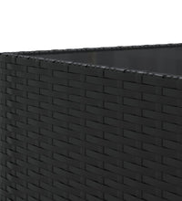 7-tlg. Garten-Lounge-Set mit Kissen Schwarz Poly Rattan