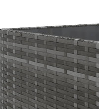 7-tlg. Garten-Lounge-Set mit Kissen Grau Poly Rattan