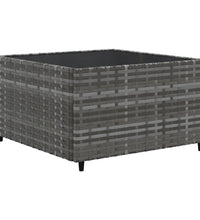 7-tlg. Garten-Lounge-Set mit Kissen Grau Poly Rattan