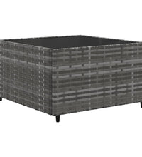 7-tlg. Garten-Lounge-Set mit Kissen Grau Poly Rattan