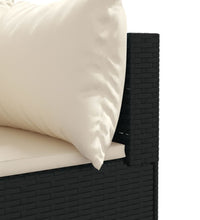 7-tlg. Garten-Lounge-Set mit Kissen Schwarz Poly Rattan