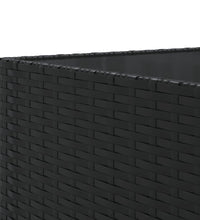 7-tlg. Garten-Lounge-Set mit Kissen Schwarz Poly Rattan