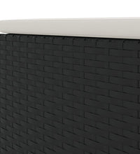 7-tlg. Garten-Lounge-Set mit Kissen Schwarz Poly Rattan