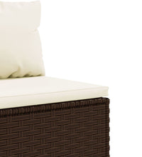 7-tlg. Garten-Lounge-Set mit Kissen Braun Poly Rattan