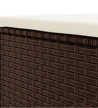 7-tlg. Garten-Lounge-Set mit Kissen Braun Poly Rattan