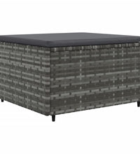 7-tlg. Garten-Lounge-Set mit Kissen Grau Poly Rattan