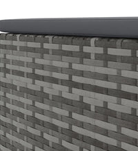 7-tlg. Garten-Lounge-Set mit Kissen Grau Poly Rattan