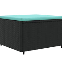 7-tlg. Garten-Lounge-Set mit Kissen Schwarz Poly Rattan